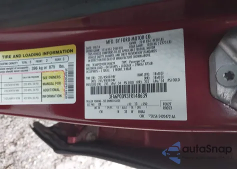 2015 Ford Fusion Titanium из США, поврежденный, VIN 3FA6P0D93FR148639